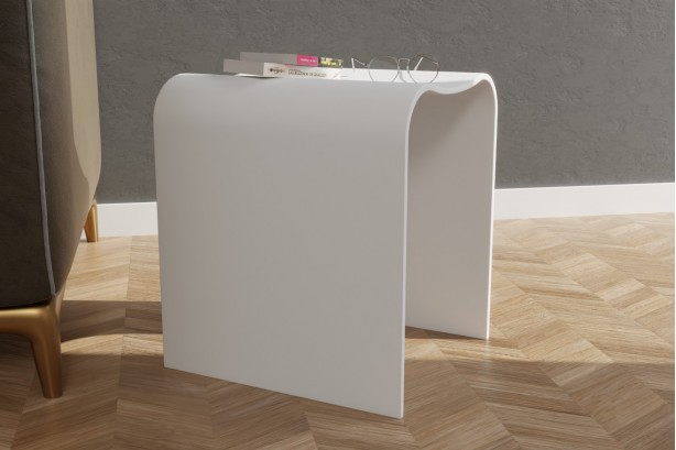 Solid surface Corian® stool image, left side view