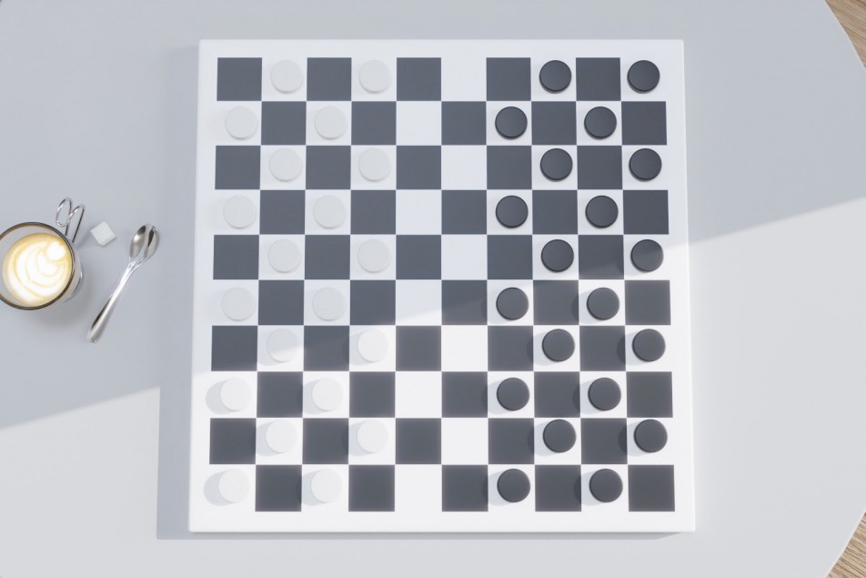 Corian® checkers image seen from above