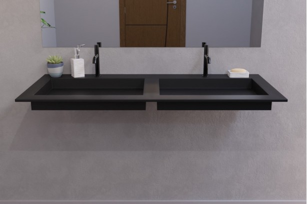 GIBRALTAR black Corian® vanity unit front view