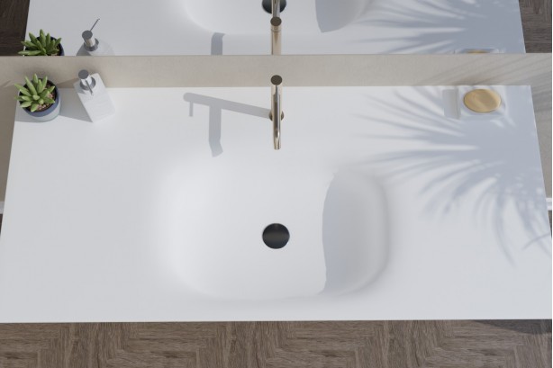 PLANISLAND white single washbasin top view