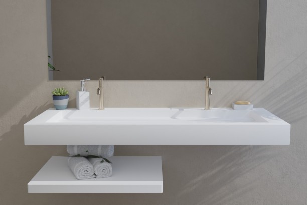 Corian® XL vanity top HOUAT front view