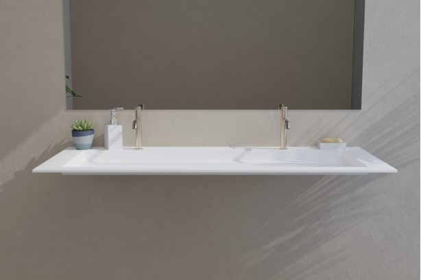 Corian® XL HOUAT vanity unit washbasin, side view