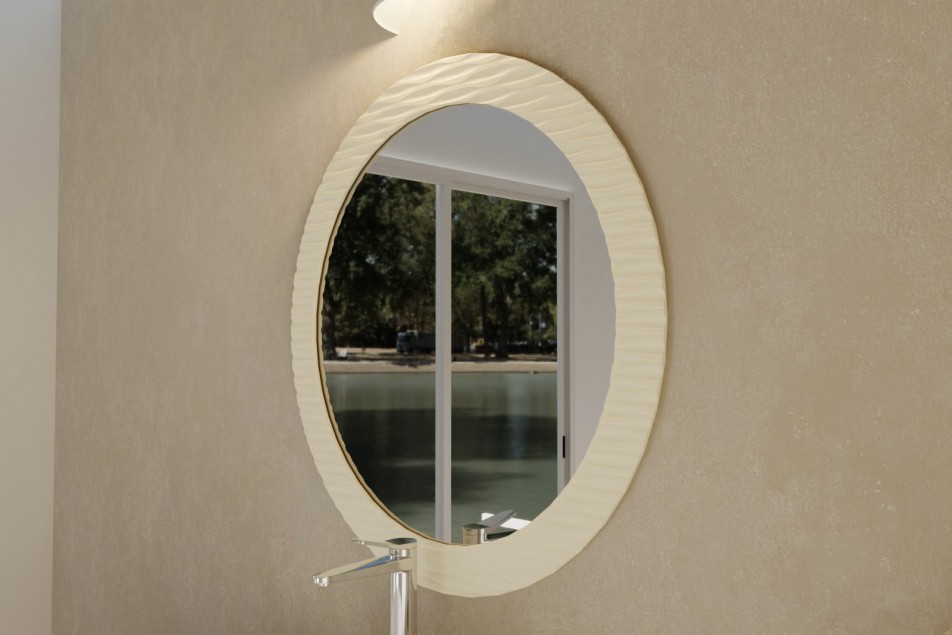 Large mirror Krion® VAGADAM CREAM side view