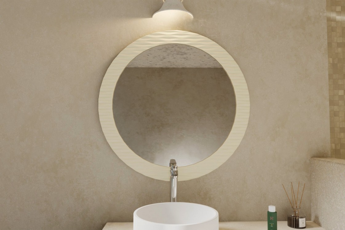 Large mirror Krion® VAGADAM CREAM front view