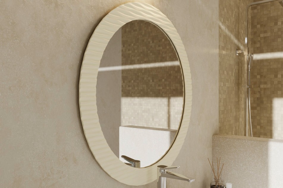 Large mirror Krion® VAGADAM CREAM side view