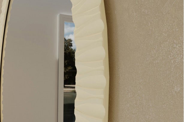 Large mirror Krion® VAGADAM CREAM edge view