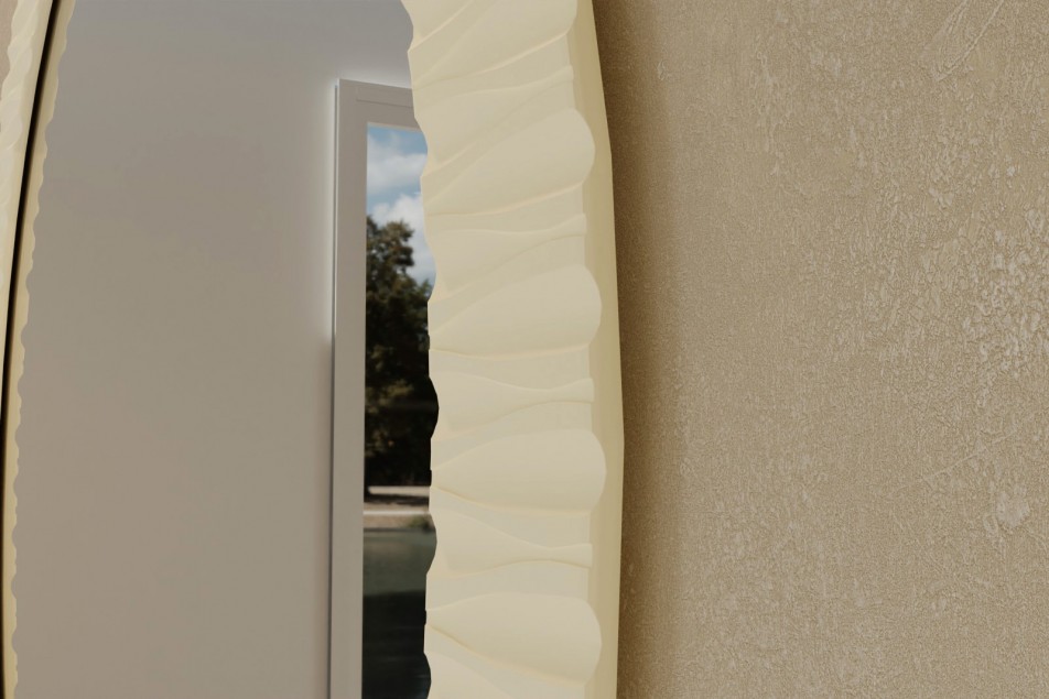 Large mirror Krion® VAGADAM CREAM edge view