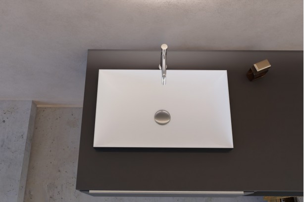 GAJA Bicolour semi-recessed basin in solid surface top view