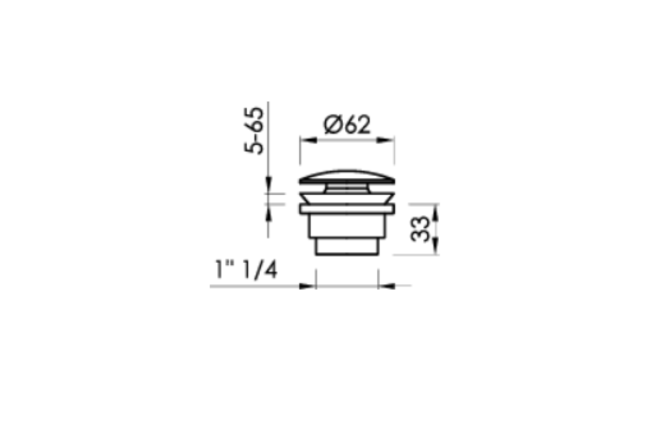 Chrome Click Clac plug by Sanycces technical view