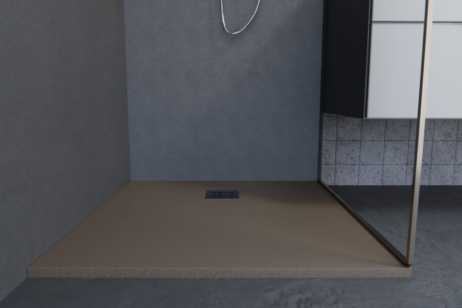 NOHO Sable Mineralsolid® shower tray front view 800x800mm