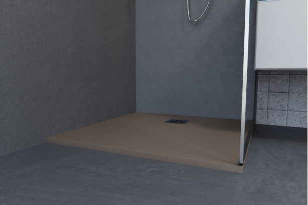 NOHO Sable Mineralsolid® shower tray side view 800x800mm