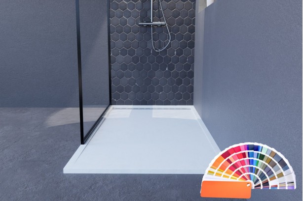 YAKU Mineralsolid® front view shower tray 1600x800mm, choice of RAL to measure