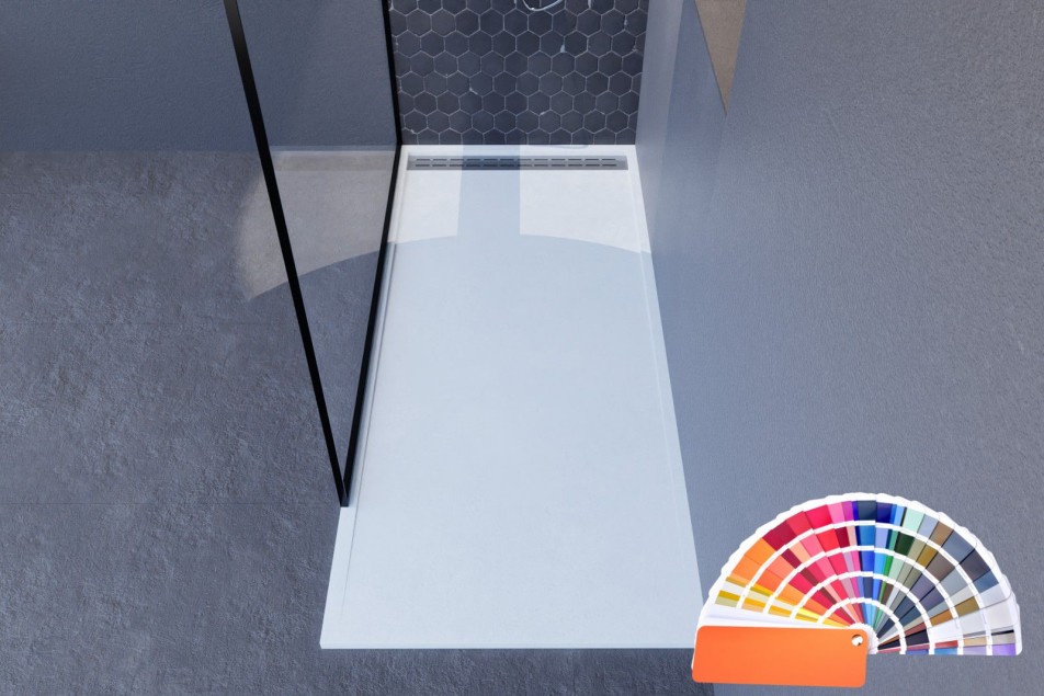 YAKU Mineralsolid® top view shower tray 1800x800mm, choice of RAL to measure