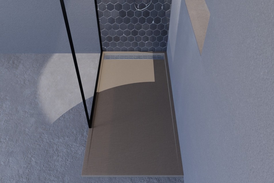 YAKU sand Mineralsolid® shower tray top view 1400x700mm