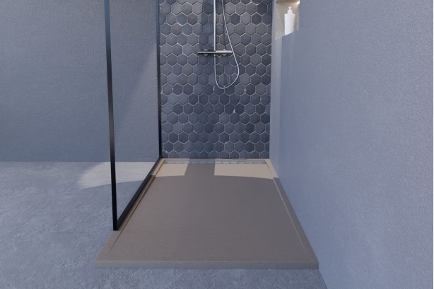 Receveur de douche YAKU Sable Mineralsolid® vue de face 1800x800mm