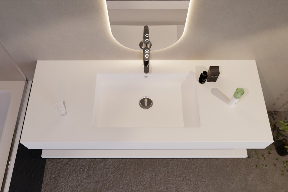 CORIAN® Single Sink BANNEC top view