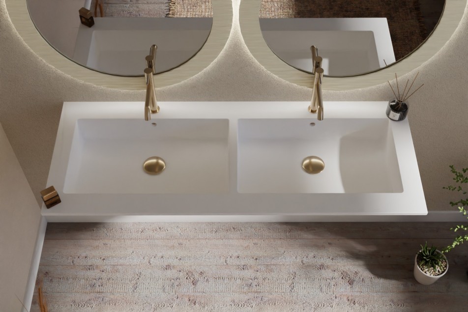 CORIAN® double Sink BANNEC top view