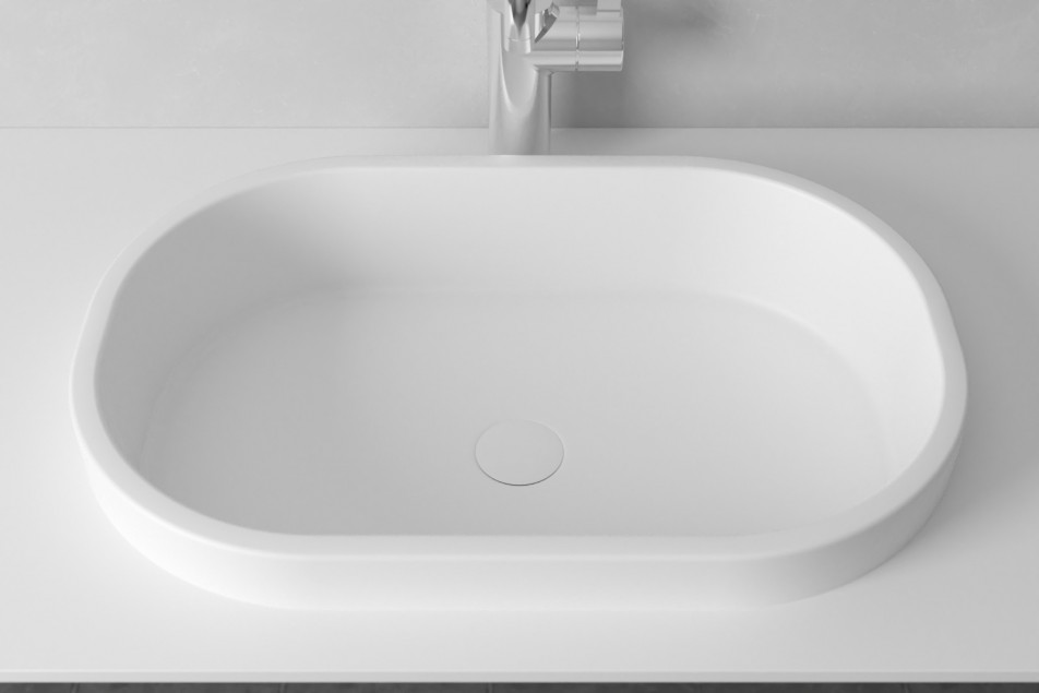 PIANA single washbasin with Krion® top view