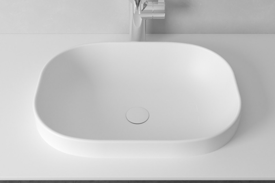 PIREN single washbasin in Krion® top view