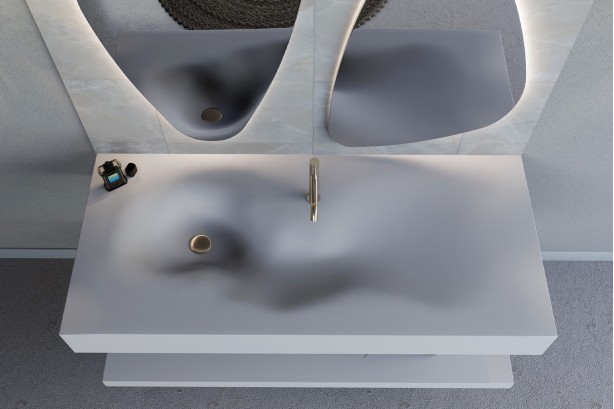 RIVEANE CORIAN® single sink unit top view