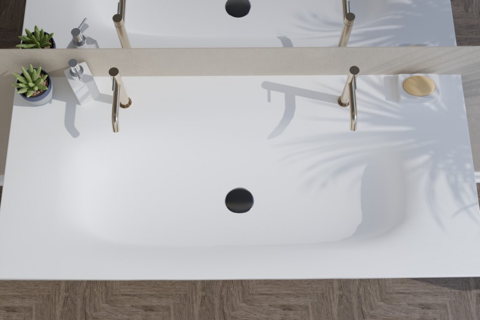 Thousand Islands Corian® vanity top, top view