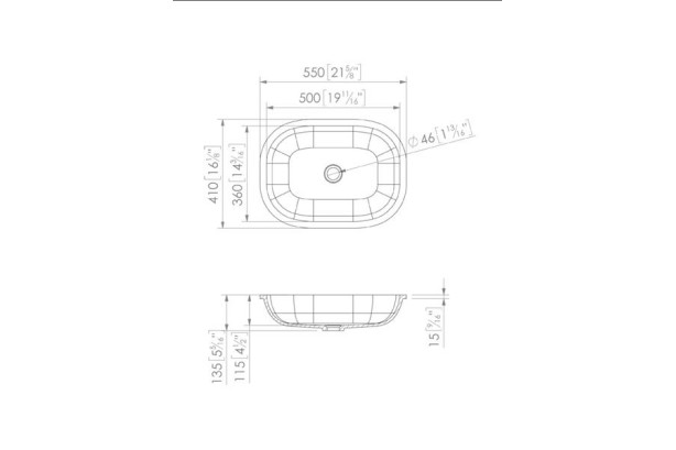 PENFRET KRION® single sink unit technical view