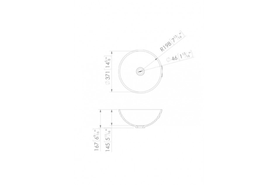 MOOREA double washbasin in Krion® technical view