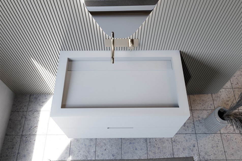 Vascoplan furniture collection - Honoré vanity unit - O'Design - 800 mm - chalk white - top view