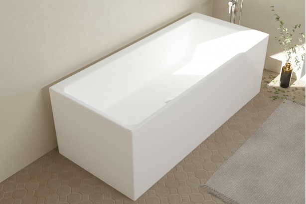 CATANE white matt island bath - front view