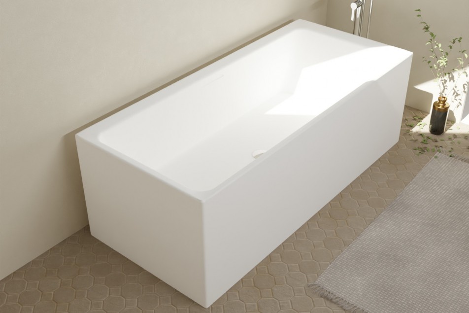 CATANE white matt island bath - top view