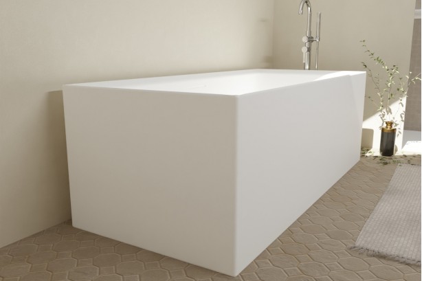 CATANE white matt island bath - side view