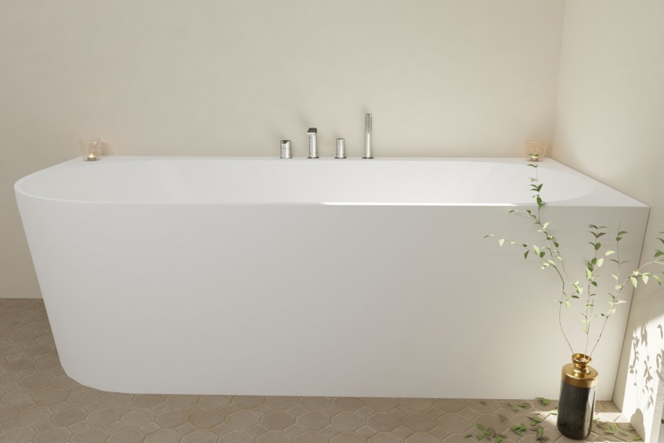 MODÉNA corner bathtub right angle - front view