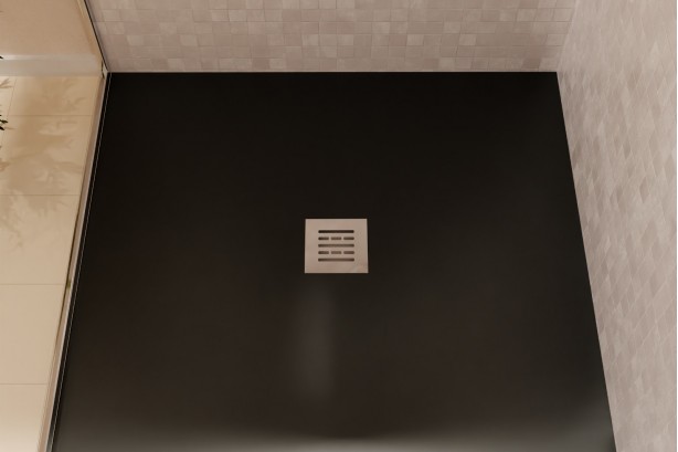 ALICANTE Basalt grey shower tray - front view