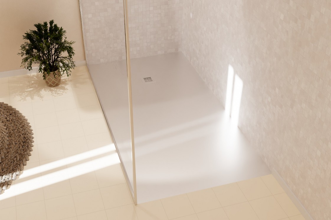 ALICANTE White shower tray - front view