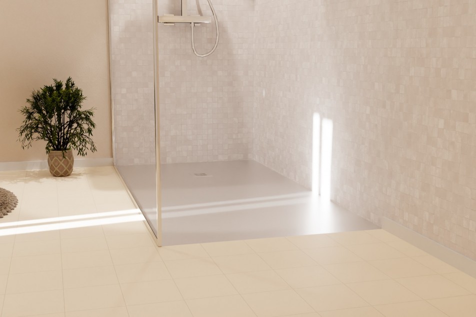 ALICANTE White shower tray - floor view