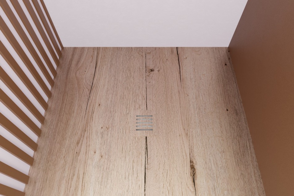 ALICANTE shower tray in light oak - top view