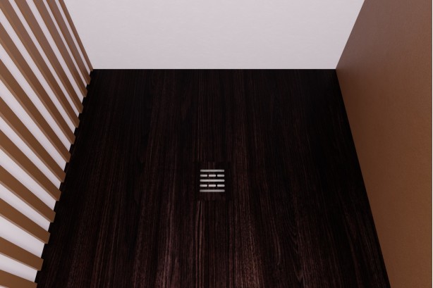 ALICANTE walnut shower tray - side view