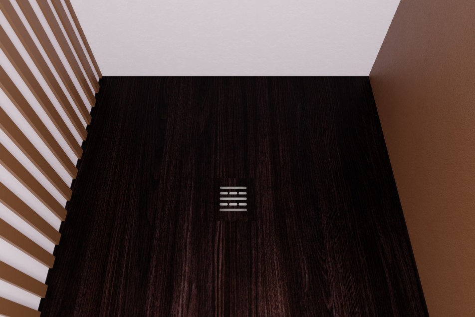 ALICANTE walnut shower tray - top view