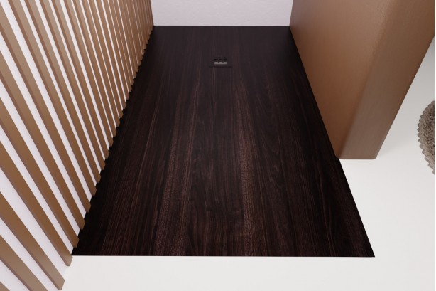 ALICANTE walnut shower tray - front view