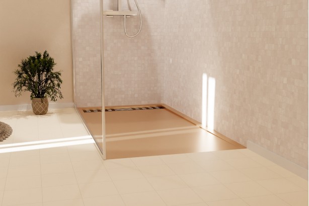 BILBAO cream shower tray - front view