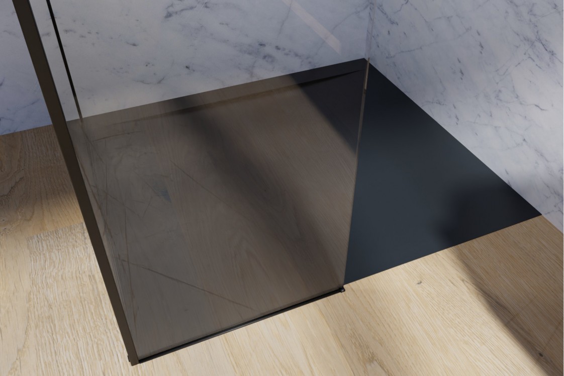 DARBO anthracite shower tray - side view