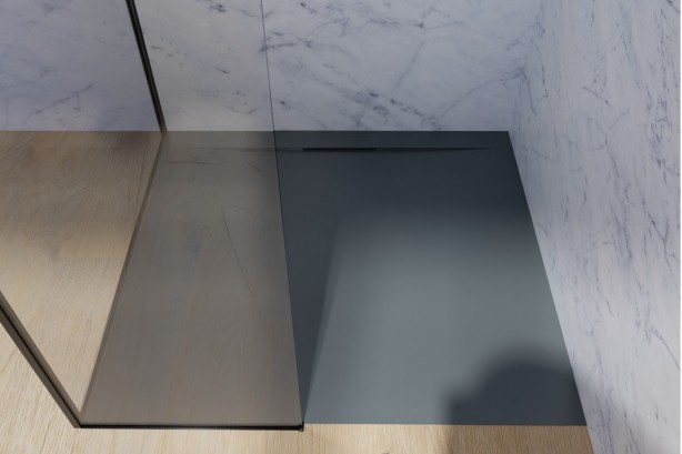 DARBO grey shower tray - side view