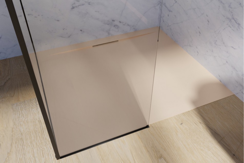 DARBO cream shower tray - side view