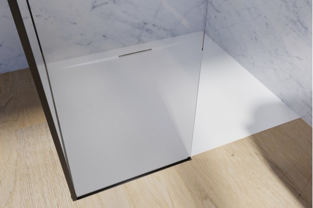 DARBO white shower tray - side view