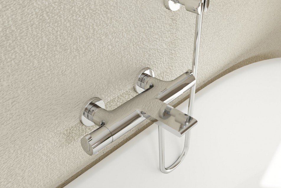 Hanaé bath/shower mixer in chrome - top view