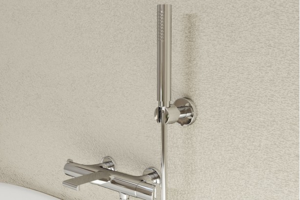 Hanaé bath/shower mixer in chrome - side view