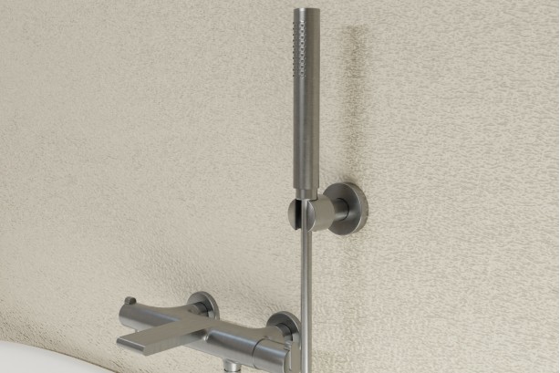 Hanaé bath/shower mixer in gun PVD - side view