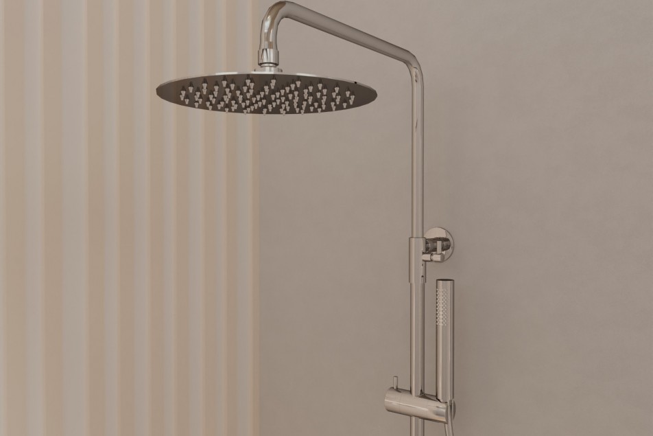 Hanaé shower column in chrome - bottom view