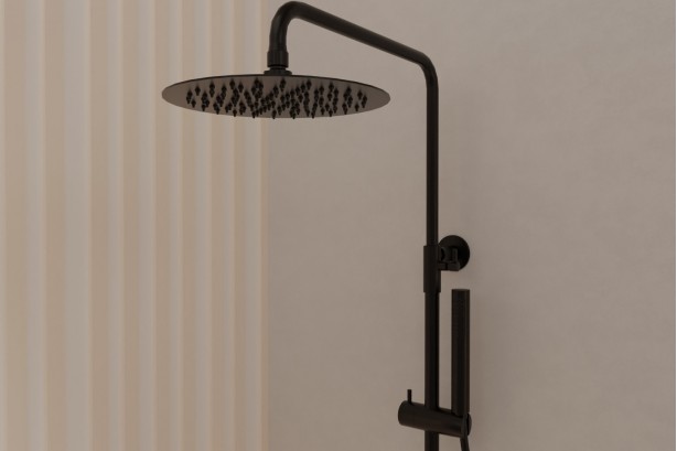 Hanaé matte black shower column - front view