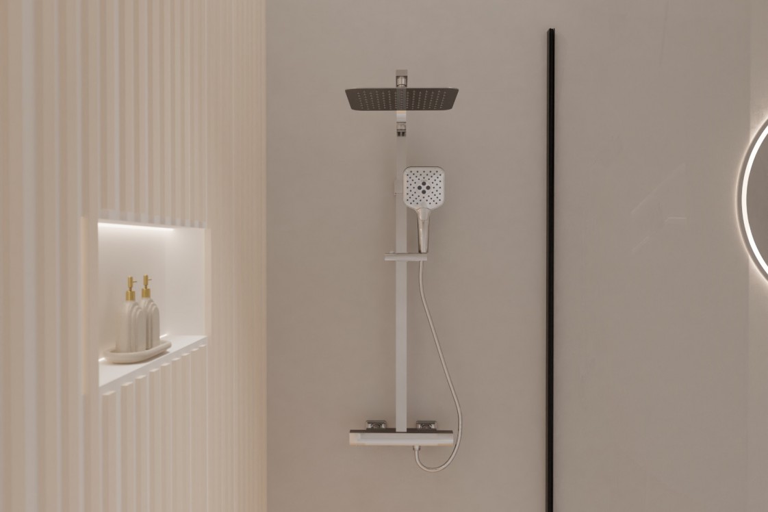 Grafik shower column in CHROME - front view